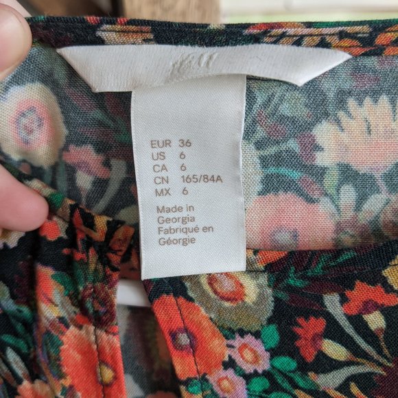 Floral Bell Wide Sleeve Dress H&M sz6 multicolor - Picture 4 of 9